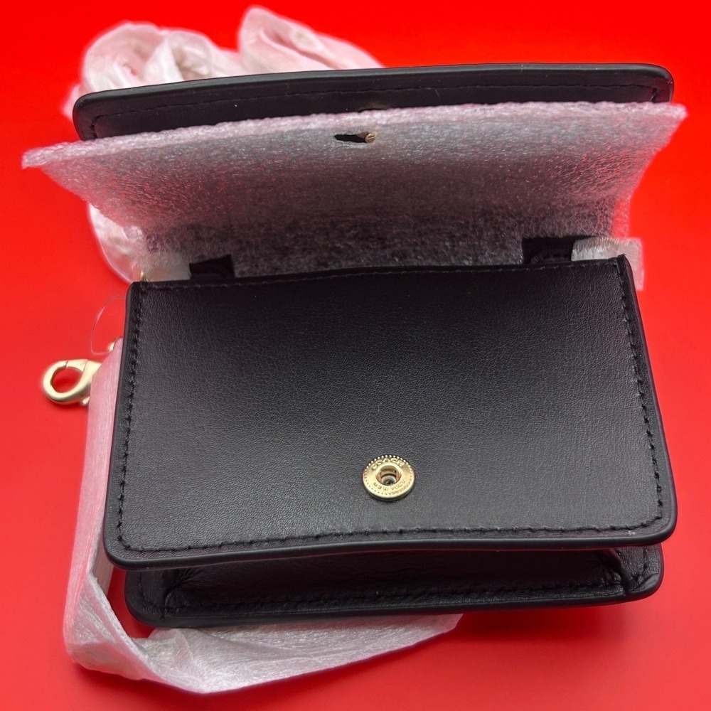 Coach Mini Chain on a Wallet Signature Canvas & Leather Crossbody Bag - Picture 10 of 12